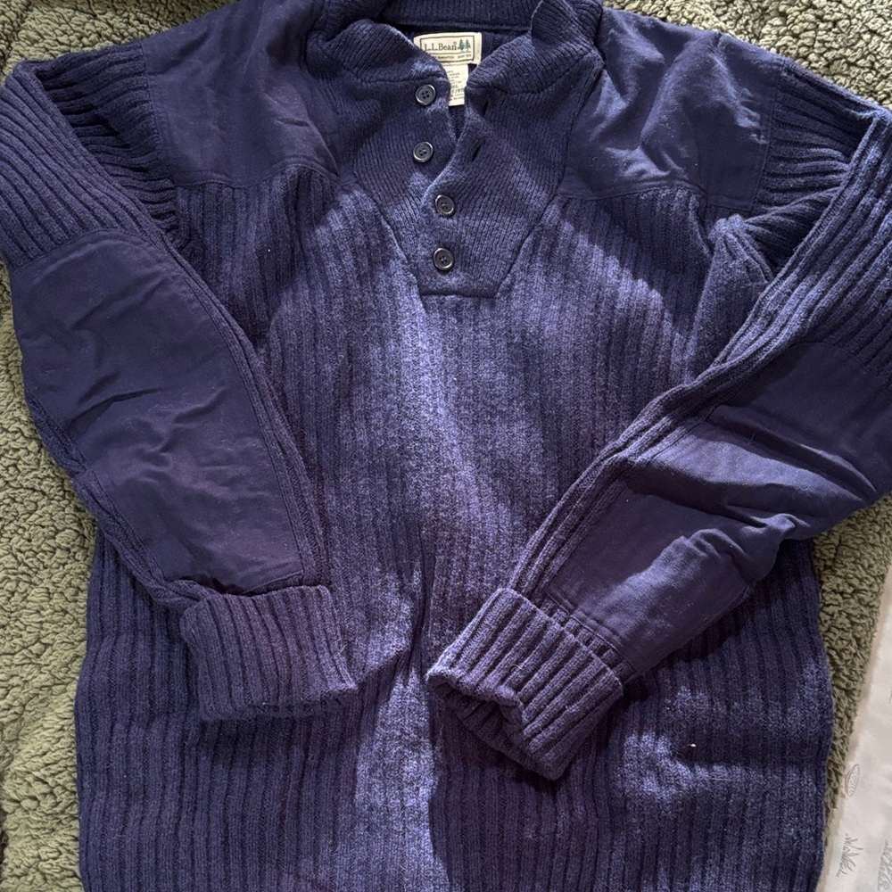 L.L. Bean Men's Deep Blue Crewneck Sweater